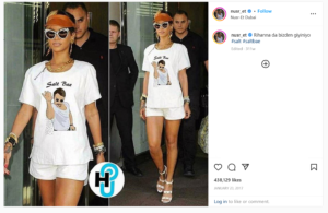 Post Instagram di Salt Bae dove si vede Rihanna con la sua maglietta.