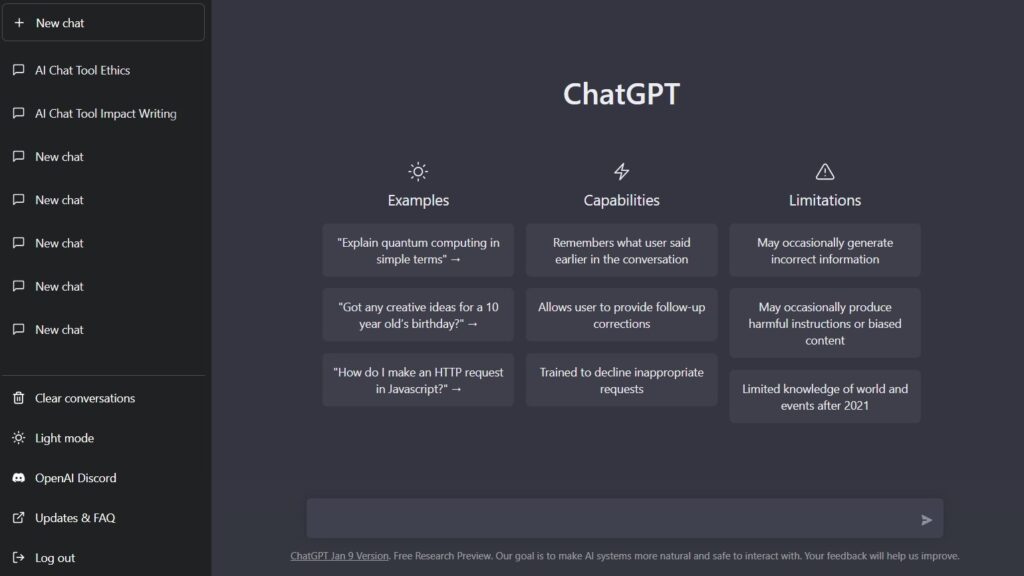 ui di ChatGPT prima dello stop del GPDP